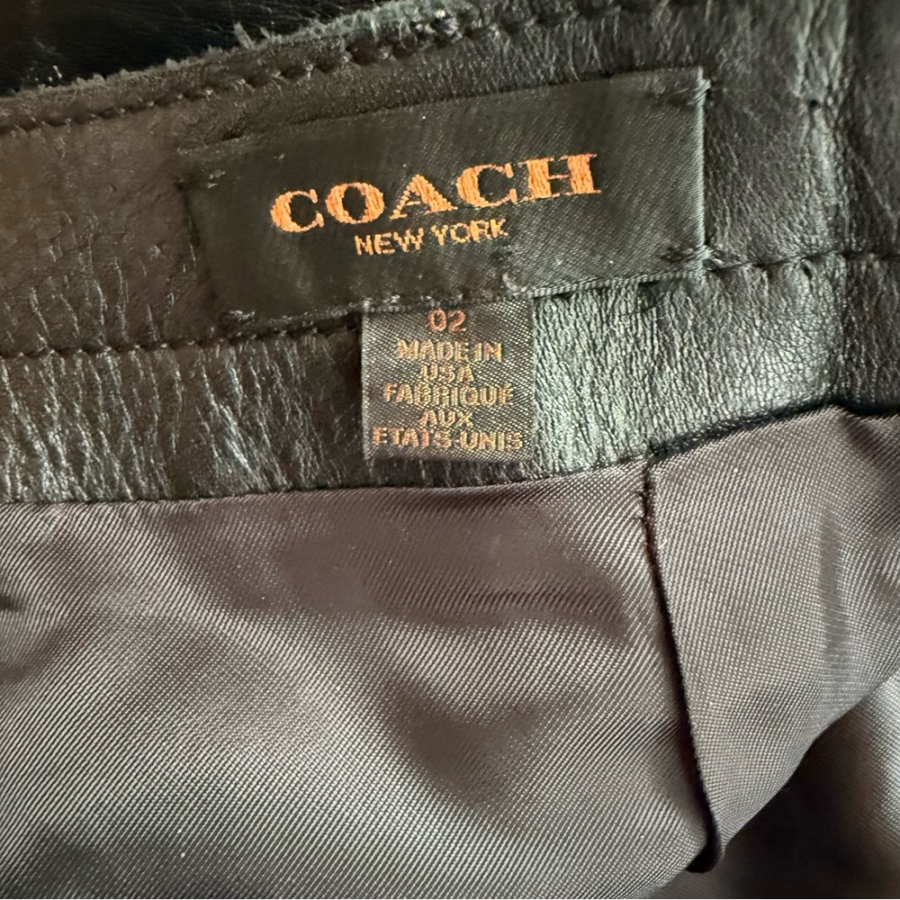 Coach Black Leather Mini Skirt - Picture 7 of 8